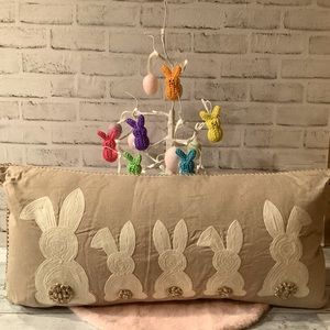 Spring Gatherings Appliquéd Bunny Pillow